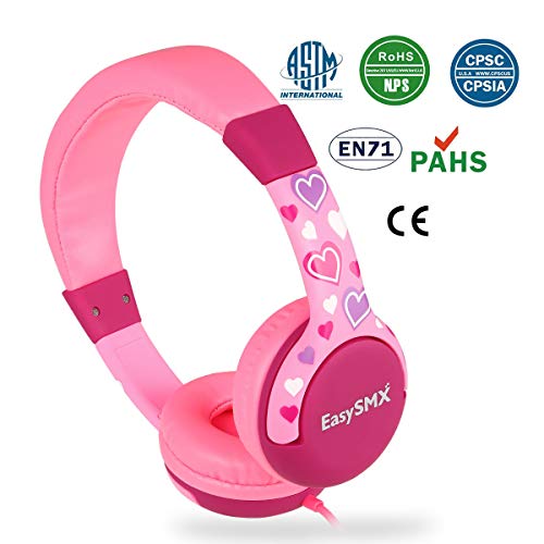 EasySMX Auriculares Niños, [Regalos Originales] Cascos de Diadema para Niños, Cascos Infantiles con Cable, 3.5 mm Jack, Volumen Limitado de 85Db para iPod iPad iPhone(3.5mm) Handy Tablet PC MP3 MP4