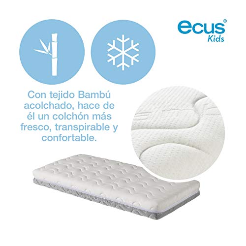 Ecus Kids, El colchón de cuna antiasfixia Oxsi con doble cara una para verano y otra para invierno - Colchón cuna 117x57