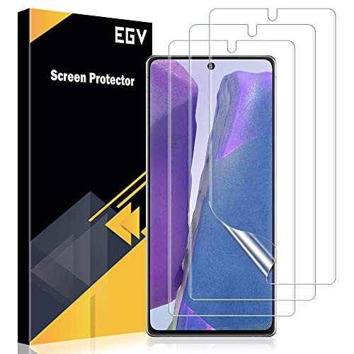 EGV [3 Pack Protector de Pantalla para Samsung Galaxy Note 20 [Protección máxima] [Pantalla de Alta definición] HD Film [Flexible] Película Protectora Pantalla