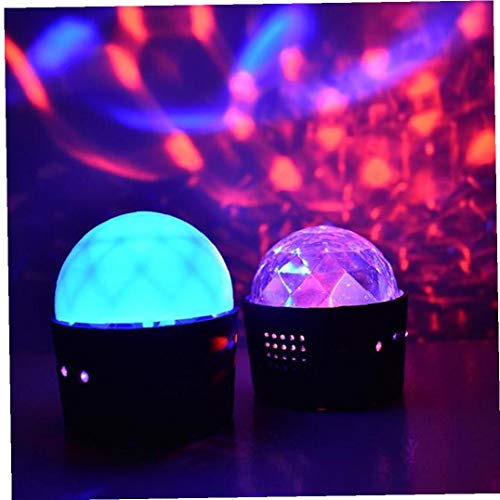 El coche llevó luces de la etapa de carga USB Mini Ambiente Carry DJ luz del coche de la bola de luz de iluminación creativa cristalino giratorio 1PC D33-1 Cerrado-Luz Tipo de control por voz