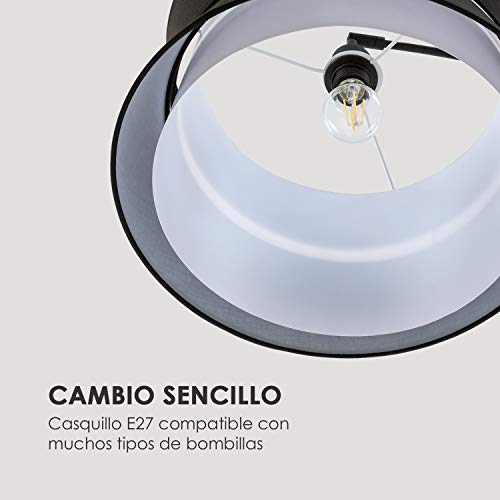 electronic star Besoa Amar Lámpara de Arco - Lámpara Decorativa, Pantalla Negra, Base Robusta de mármol Negro, Portalámparas E27, Cable de alimentación de 1,7 m, Negro