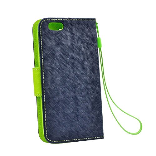 'Elegante Funda Tipo Libro Flip Case Wallet para Samsung Galaxy S6 Edge + Funda Funda Carcasa Cover Book Case Azul de Color Verde