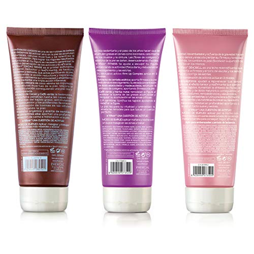 E'lifexir Pack de 3. Cacao Sense, Fitness y Senobell. Exfoliante Corporal, Tonificante y Reafirmante