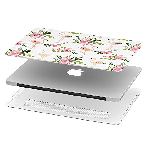 [Elige el Modelo Correcto] Carcasa rígida de Cuerpo Completo Compatible con MacBook, Ramos Florales Colorete Rosa Flamenco Old Air 13 (2010-2017)