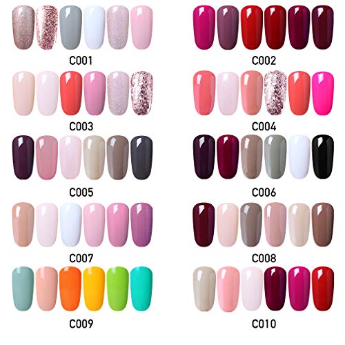 Elite99 Esmaltes Semipermanentes de Uñas en Gel UV LED, 6pcs Kit de Esmaltes de Uñas 10ml 024