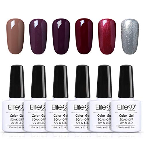 Elite99 Esmaltes Semipermanentes de Uñas en Gel UV LED, 6pcs Kit de Esmaltes de Uñas 10ml 024