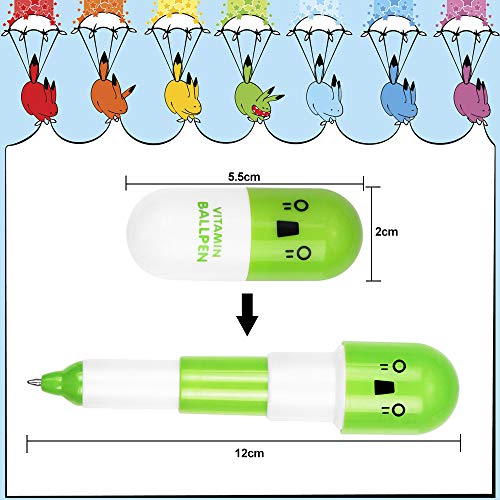 EMAGEREN 24pcs Bolígrafos de Cápsula, Bolígrafos Retráctiles de Cápsula, Bolígrafos de Píldora, Tinta Azul, Ideal para Regalo a Niños/Adulto/Farmacéuticos, Usar en Oficina/Clase/Hogar