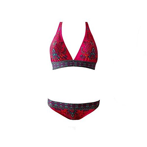 Embryform Floral de Las Mujeres de la Vendimia de Impresi�n Totem Empuja hacia Arriba Atractivo de ba�o Bikini