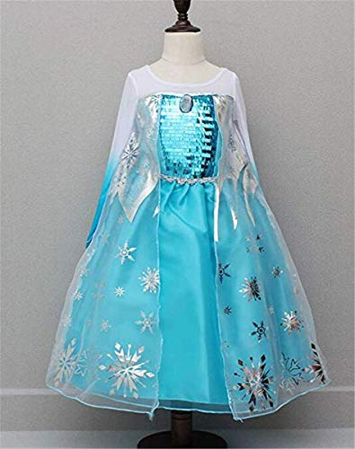 Emin Princess Dress Vestido Lentejuelas de Manga Larga Niñas Niños Disfraz y Accesorios Tiara Guantes Cosplay Vestido de Noche Disfraces Cumpleaños Navidad Halloween Carnaval Fiesta