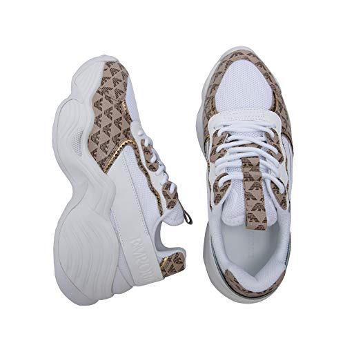 Emporio Armani Chunky Logo Mujer Zapatillas Blanco