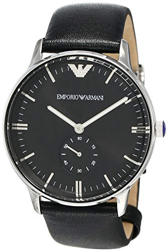 Emporio Armani Reloj Analógico para Unisex Adultos de Cuarzo con Correa en Cuero AR0382