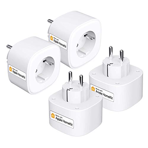 Enchufe Inteligente Wi-Fi Smart Plug 16A 3680W, Compatible con Apple HomeKit, Alexa Echo y Google Assistant. Control Remoto eHomeLife App.Paquete de 4.