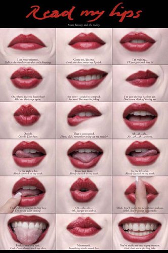 Enorme laminada/encapsulada léeme los labios Qutes Póster 36 x cm 60,96 (91,5 x 61 cm