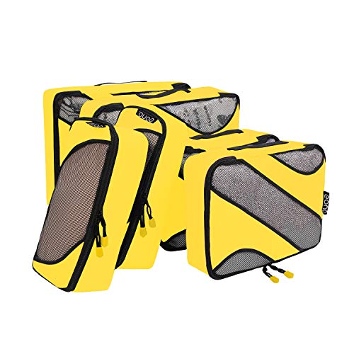 Eono by Amazon - Organizadores de Viaje Cubos de Embalaje Organizadores para Maletas Travel Packing Cubes Equipaje de Viaje Organizadores Organizadores para el Equipaje, Amarillo,6 Pcs