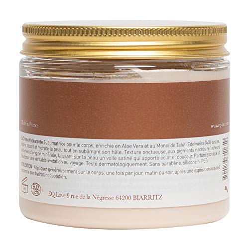 EQ | Crema Hidratante Orgánica - Cuidado Corporal Nutritivo con Monoi de Tahiti - Sublime, hidrata y calma - Fragancia Exótica - Ingredientes 100% Naturales - 200 ml