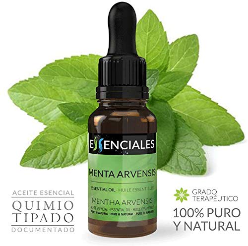 Essenciales - Aceite Esencial de Menta Arvensis/Menta Japonesa, 100% Puro, 10 ml | Aceite Esencial Mentha Arvensis 100% Puro