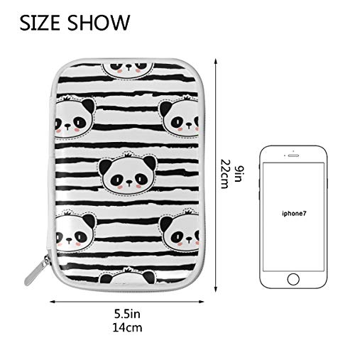 Estuche de gran capacidad con diseño de oso panda, multifunción, para estudiantes, bolígrafos, organizador, papelería, maquillaje, bolsa de cosméticos, para niñas, niños, adultos, escuela, oficina