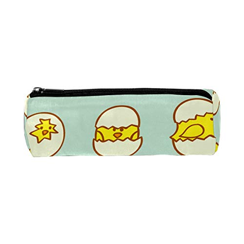 Estuche lindo divertido pollo agrietamiento huevos bolsa escuela papelería pluma caja cremallera cosmética maquillaje bolsa