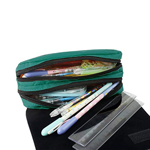 Estuche para lápices, Enjoyfeel Papelería de gran capacidad Estuche para lápices Estuche para tarjetas Organizador de lona con dos bolsillos grandes para niños, niñas, adolescentes, adultos (D)