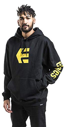 etnies Icon Hombre Sudadera con Capucha Negro/Amarillo M