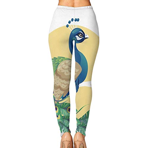 Ewtretr Mujer Pantalones de Yoga Pantalones Deportivos, Beautiful Peacock Printed Yoga Pants for Women Running Workout Yoga Capris Pants Leggings