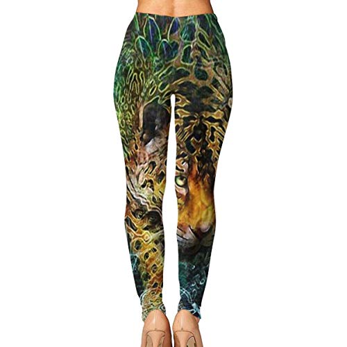 Ewtretr Mujer Pantalones de Yoga Pantalones Deportivos, Green Eyed Tiger Printed Yoga Pants for Women Tummy Control Workout Running Stretch Yoga Leggings