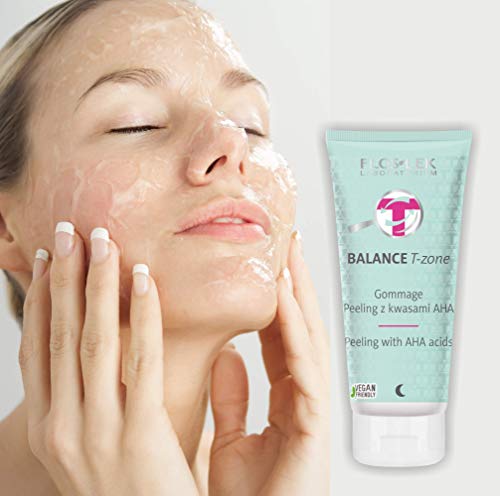 Exfoliante de piel con ácidos AHA | 125 g | Cuidado de la piel mixta, con imperfecciones | Perfecto para todas las edades | Fabricado en la UE, de Floslek.