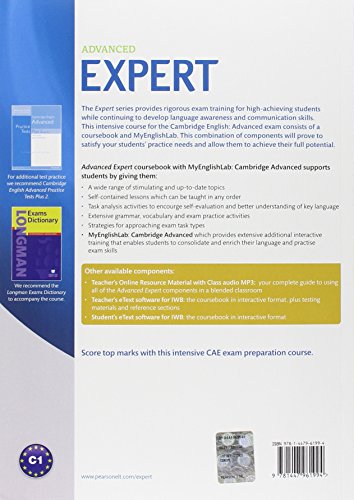 Expert Advanced 3rd Edition Coursebook with Audio CD and MyEnglishLab Pack