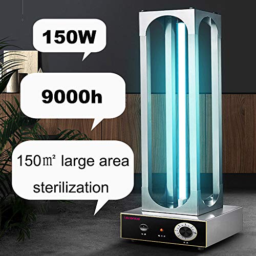 F-XW Lámpara de Desinfección UV + Ozono 150W, Luz Germicida Portátil, Clínica Casera Grande, Esterilización 360°, para Fábricas/Hotel/Jardines de Infancia