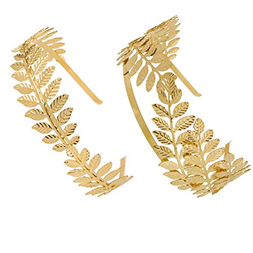 falllea 2 Piezas de Diadema Nupcial Dorado Hoja Diadema de Laurel de Diosa Corona de Hoja de la Rama Diadema de Novia Accesorios para el Cabello para las Mujeres