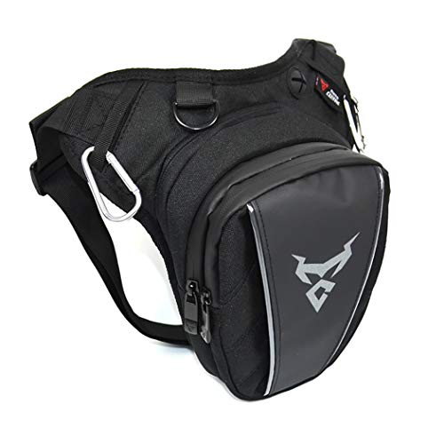 Fansport Bolso Pierna Moto, Bolso de Pierna Impermeable para Hombre riñonera Pierna Hombre Bolsos para IR en Moto para la Pierna Bolso Cintura Hombre Moto