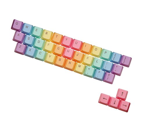 Feicuan 37 Keys Cap Cover Case ABS Colorful Replacement Keycap Universal para Teclado mecánico -Light Color,Top Print