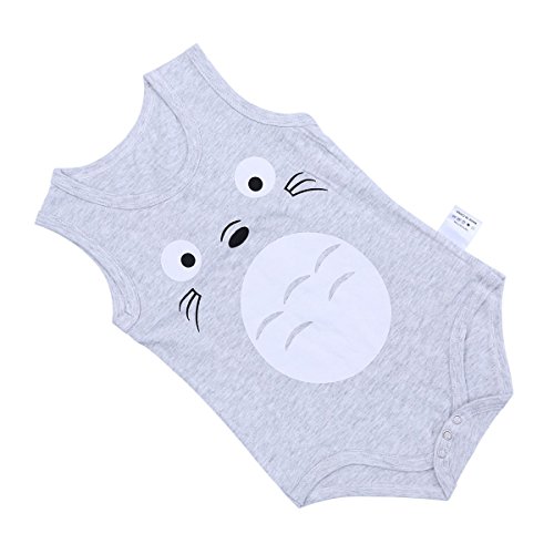 FENICAL 66cm recién Nacido bebé Verano sin Mangas Jumpsuit triángulo Mameluco (Chinchillas Gris)