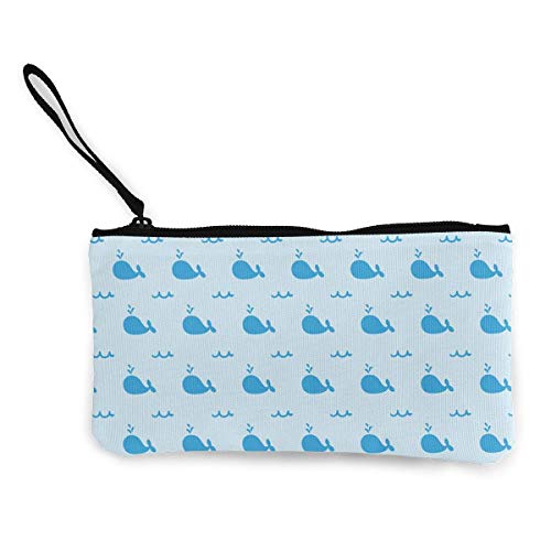 Fenmeegy Ballena Logo Lindo Lienzo Cambio Monedero Efectivo, Bolsa de Maquillaje, Bolsa de Teléfono Móvil con Asa Monedero Bolsa Bolsa de Cambio