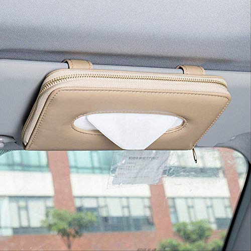 FHFF Caja de pañuelos Coche Auto Sun Visor Caja De Pañuelos Servilletero De Papel Accesorios Interiores Toalla Colgante España Sun Visor 4