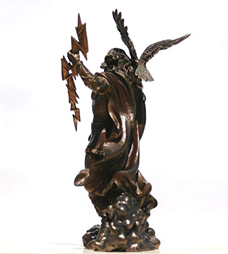 Figura decorativa con acabado de bronce, diseño de Dios Zeus Júpiter