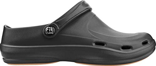 FitClog - Calzado especializado Certificado - diseñado para largas Horas de Trabajo diarias - Negro (40 EU, Negro)