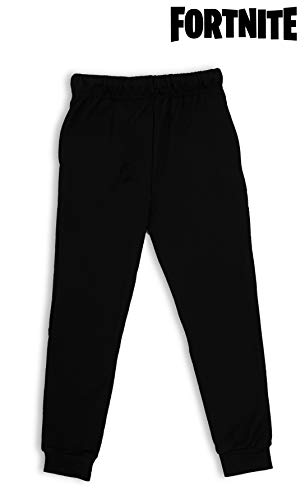 Fortnite Pantalón Niño, Pantalón de Deporte Niño de Felpa Gris Claro o Negro, Pantalón Largo Deportivo, Pantalón de Felpa, Regalo Niño (11/12 años, Negro)