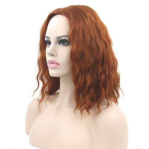 Fouriding - Peluca de pelo de fibra de pelo corto ondulado sexy para mujer para Halloween, Cosplay, disfraz de anime, fiesta de disfraces, uso diario