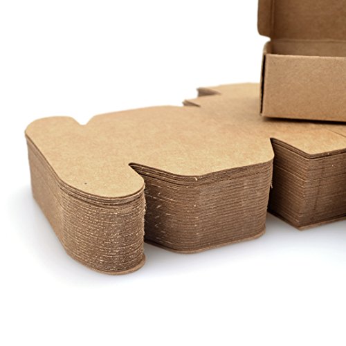 Freahap 50pcs Caja de Regalo Cuatro Tamaños Cajas de Papel Kraft para Jabón Cajas de Pastel Envoltura de Postre S