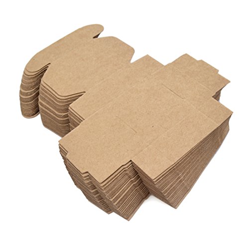 Freahap 50pcs Caja de Regalo Cuatro Tamaños Cajas de Papel Kraft para Jabón Cajas de Pastel Envoltura de Postre S