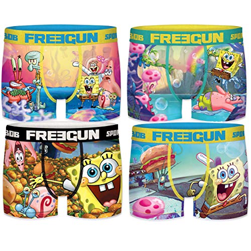 FREEGUN Pack 3 Calzoncillos Bob Esponja Sorpresa para Hombre