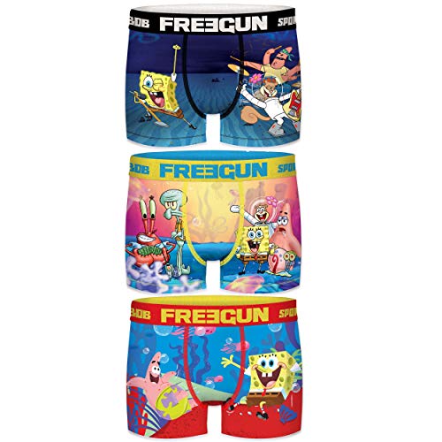 FREEGUN Pack 3 Calzoncillos Bob Esponja Sorpresa para Hombre