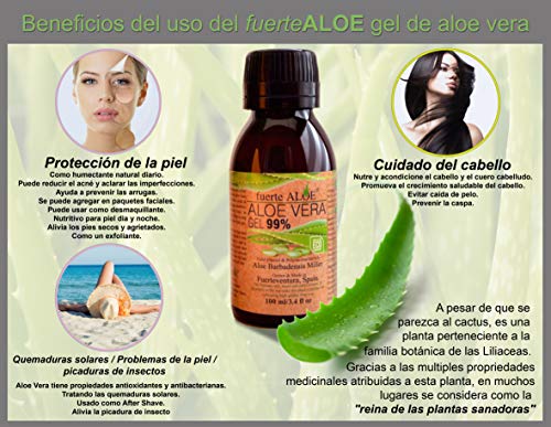 fuerte ALOE® Aloe Vera Gel 100% Organico puro (100 ml)