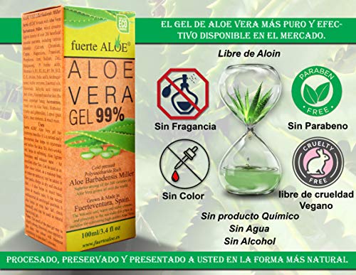 fuerte ALOE® Aloe Vera Gel 100% Organico puro (100 ml)