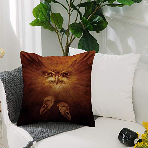 Funda de Cojine con Cremallera Invisible,Decoración de animales, cara de águila ,Protectores de Almohada Sofá Throw Cojín Decoración Almohada Caso de la Cubierta Decorativo para Sala de Estar 50x50 cm