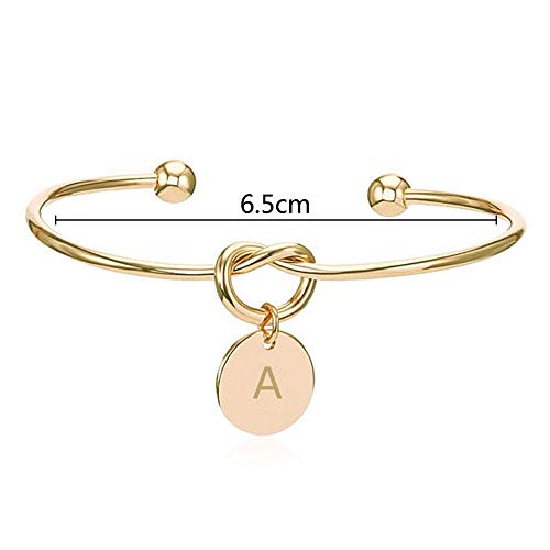 Gaddrt - Pulsera de Cuentas de 26 Letras para Mujer, Estilo Europeo con Forma de corazón, de Metal, Simple, Anudado, para Fiestas, Elegantes, Accesorios de joyería de Regalo, P