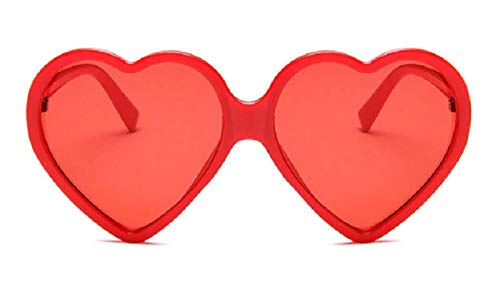 Gafas de sol de corazón para mujer - lolita - transparente - niña - polarizadas - uv400 - montura roja - lentes rojas