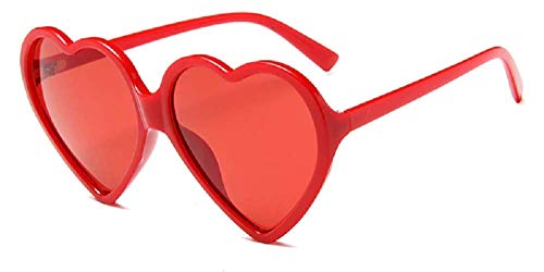 Gafas de sol de corazón para mujer - lolita - transparente - niña - polarizadas - uv400 - montura roja - lentes rojas