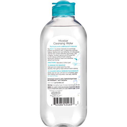 Garnier SkinActive Micelar Agua Limpiadora Para Maquillaje Impermeable 13.5 Oz